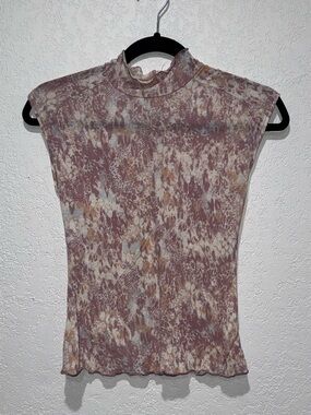 Free People Movement Mauve Multi Mock Neck Sleeveless Top